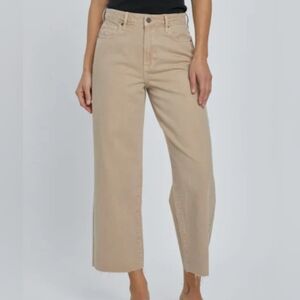 Hidden Women Khaki Cropped Wide-Leg Jeans Size 29